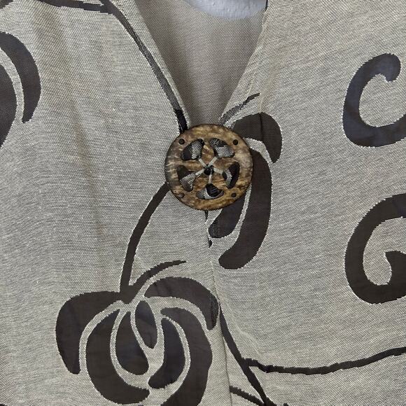 Mirror Image Women Sleeveless Tunic Top Vest Tan Lagenlook Y2K Boho Size Small - Picture 3 of 9